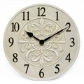 Infinity Instruments Blanc Fleur Clock - 15" Round  White Finish Case, Open Face, Water Resistant 13377ST-C